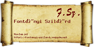 Fontányi Szilárd névjegykártya