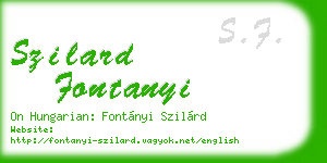 szilard fontanyi business card