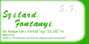 szilard fontanyi business card